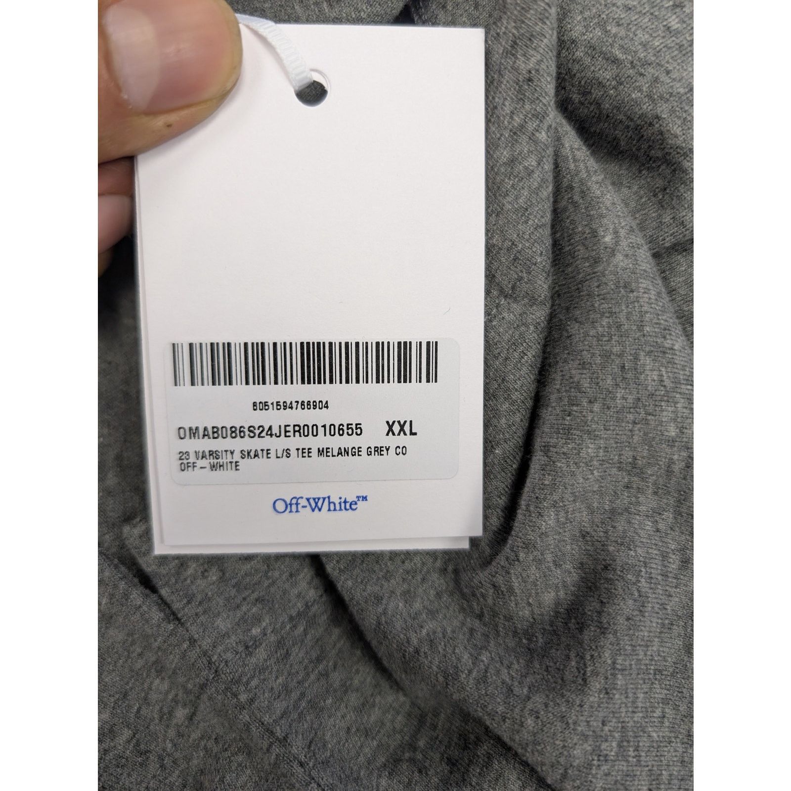 Off-White o1rshd1 23 Varsity Skate Long Sleeve Tee T-Shirt in Grey Size US XXL / EU 58 / 5 - 20 Thumbnail