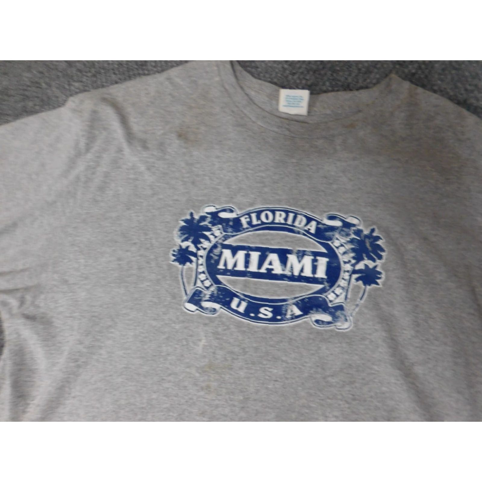 Delta Delta Miami Florida Mens Shirt L Gray Cotton Crew Neck Short Sleeve Logo T-Shirt Size US L / EU 52-54 / 3 - 5 Thumbnail