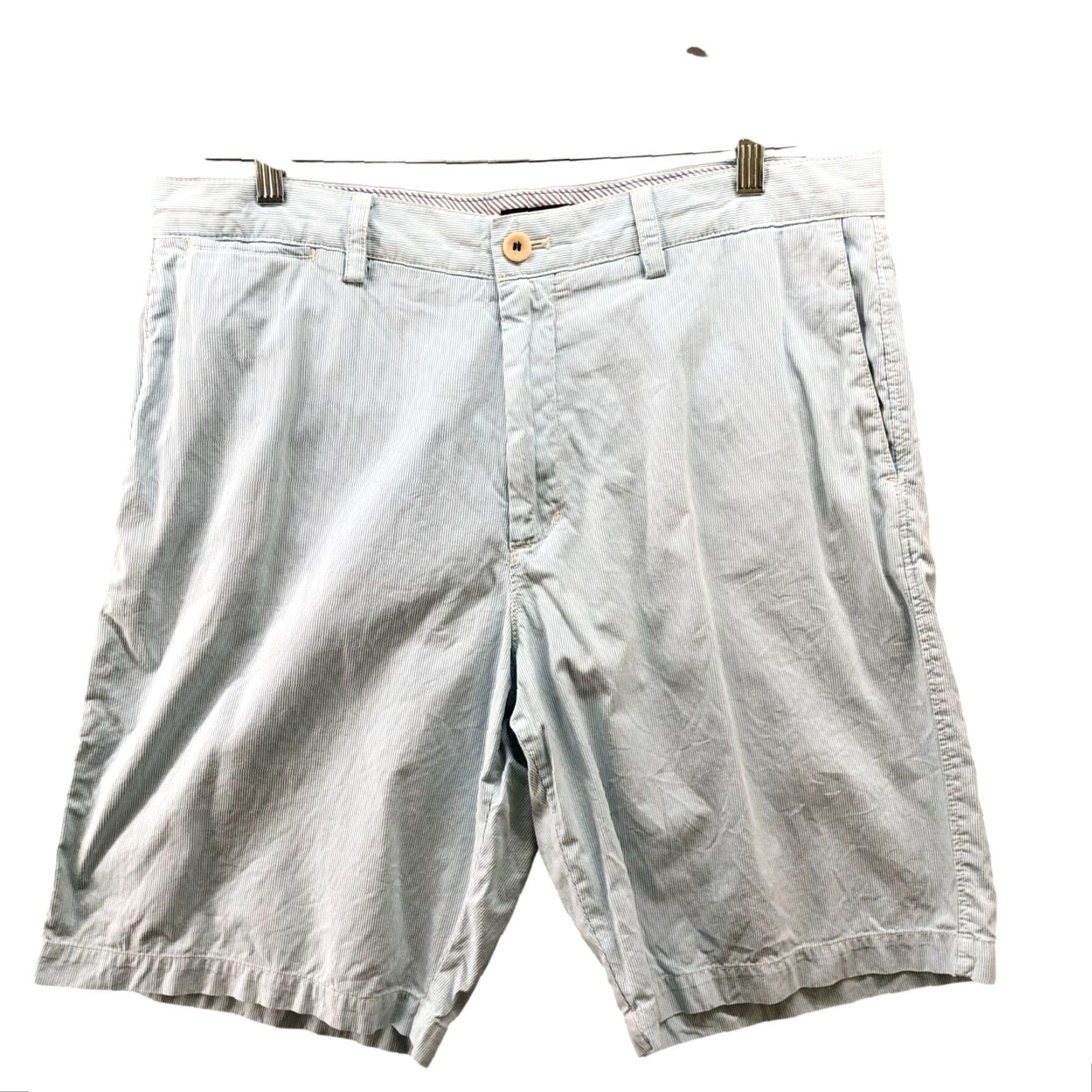 Banana Republic Banana Republic Lightweight Chino Short Mens 36 Blue White Stripe Resort Casual Slim Fit? Size US 36 / EU 52 - 2 Thumbnail