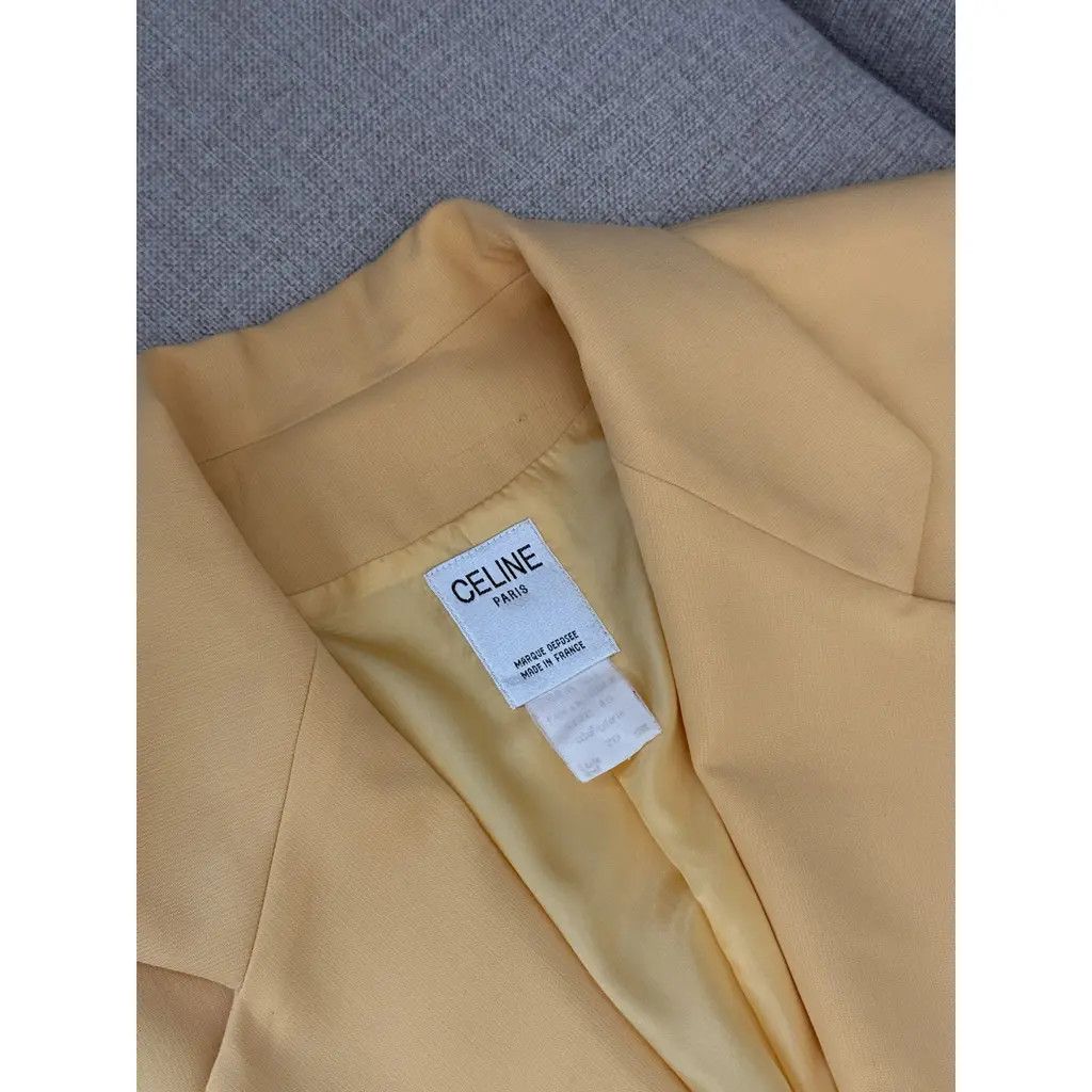 Celine Vintage Women's Celine Paris Blazer Pastel Yellow Size FR40 Size M / US 6-8 / IT 42-44 - 3 Thumbnail
