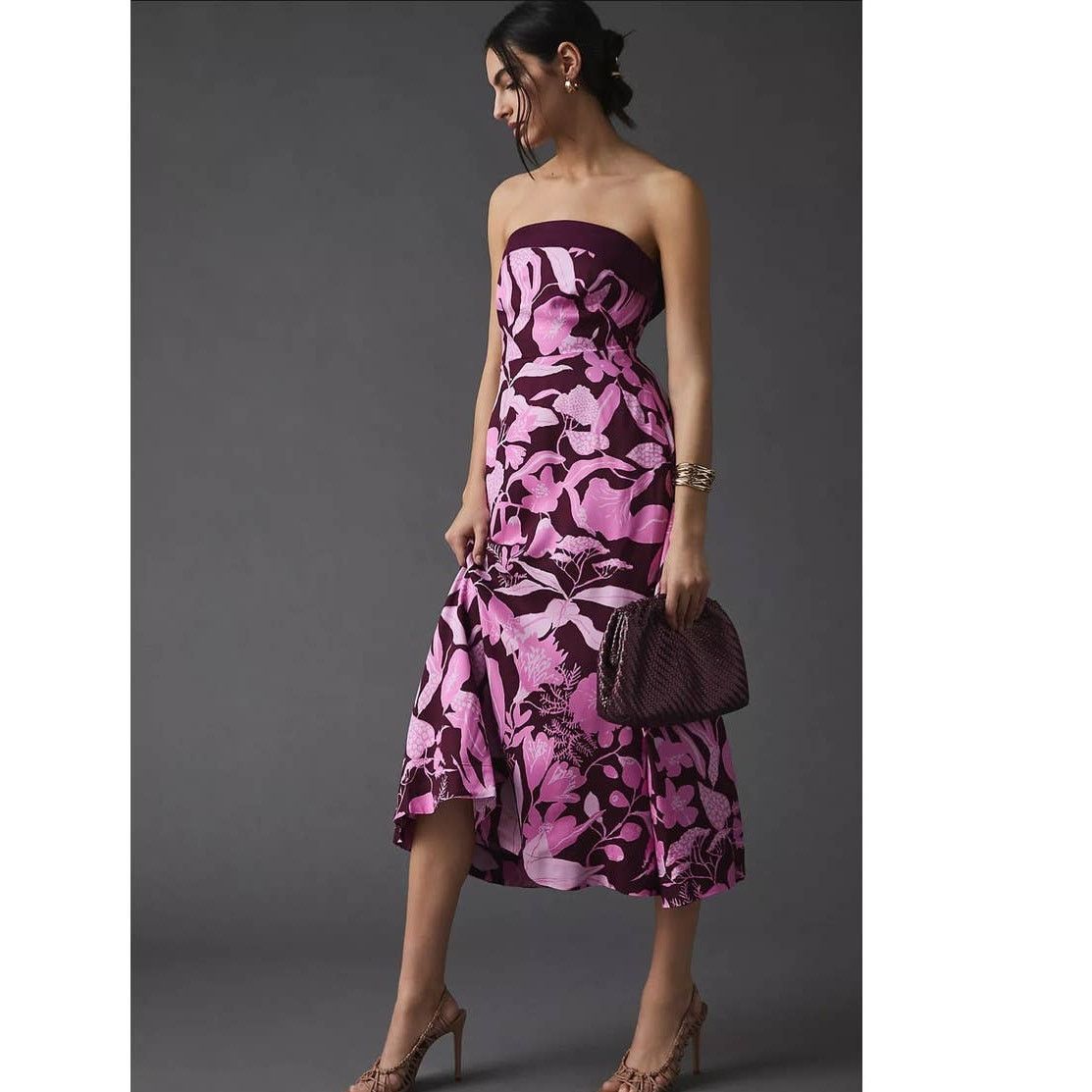New Anthropologie Jo Faulkner Strapless Dress MIDI $190 SZ 6