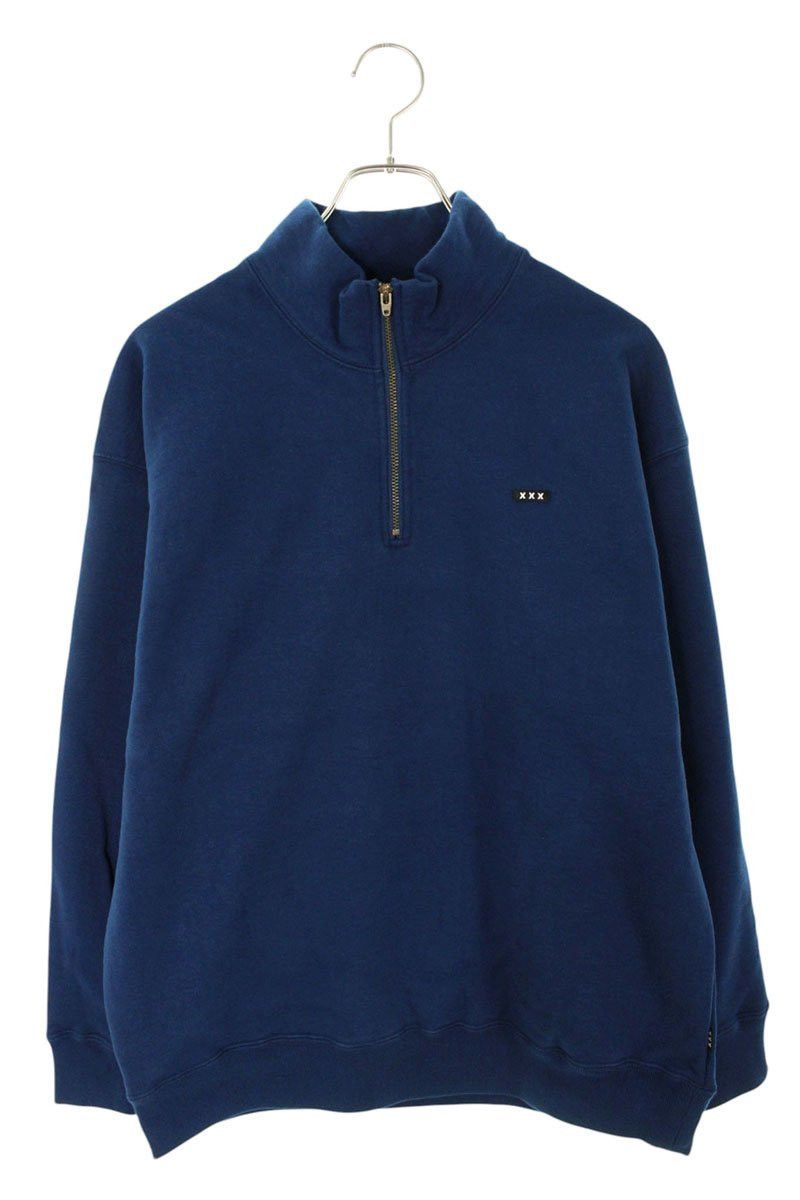Japanese Brand GOD SELECTION XXX Navy Cotton Half-Zip Sweatshirt Size XL Size US XL / EU 56 / 4 - 1 Thumbnail