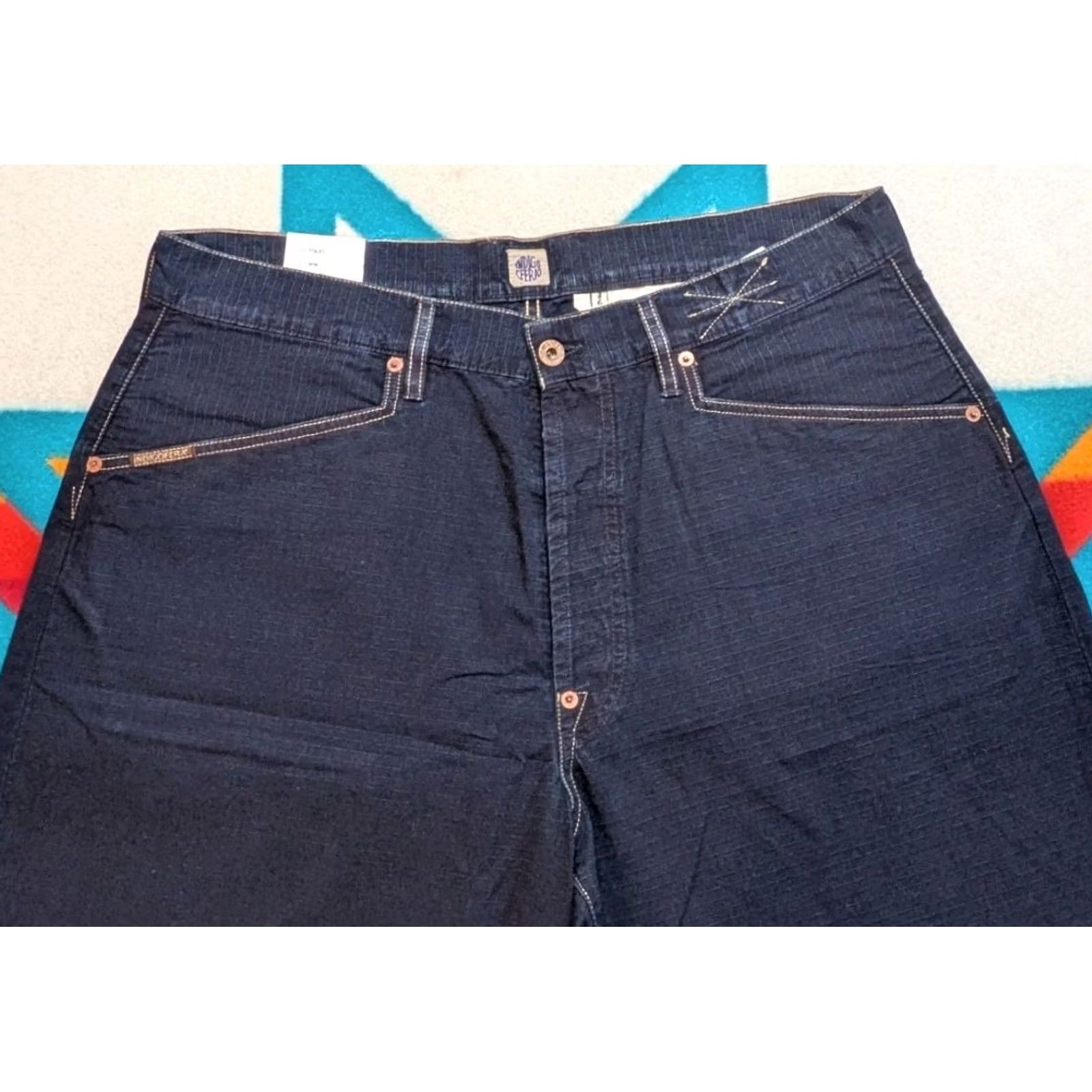 Indigofera Indigofera Denim Shirt High Waist Wide Leg 9.5" Inseam Size 36 Indigo Blue 90s Mens Size US 36 / EU 52 - 2 Thumbnail