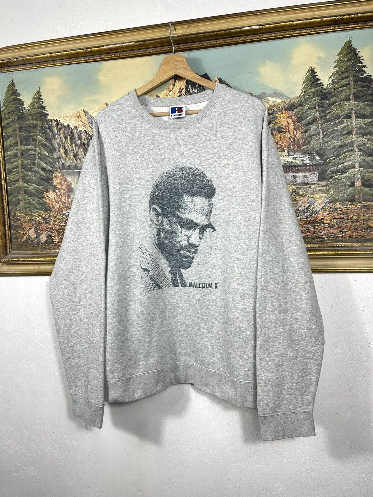 Vintage Malcolm X Grey Crewneck Sweater Jumper Legend Baggy Oversize Size US XXL / EU 58 / 5 - 2 Thumbnail