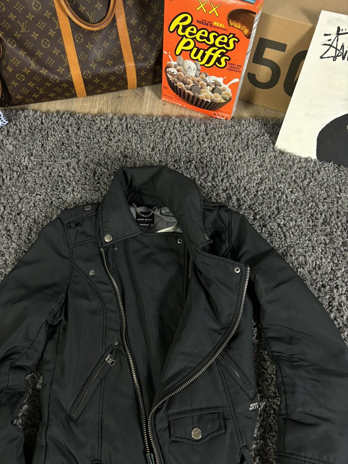 Miss Sixty Miss Sixty Y2K Biker Bomber Wоmеns Jacket Leather Style 00s Size M / US 6-8 / IT 42-44 - 9 Thumbnail