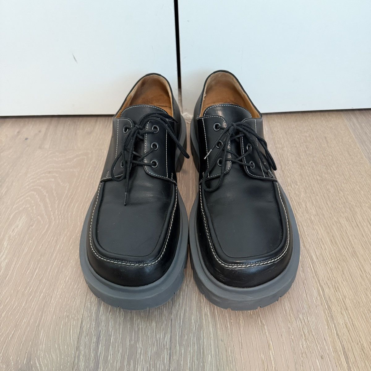 Maison Margiela Maison Margiela Ivy Leather Square Toe Derby - 45 Size US 12 / EU 45 - 2 Thumbnail