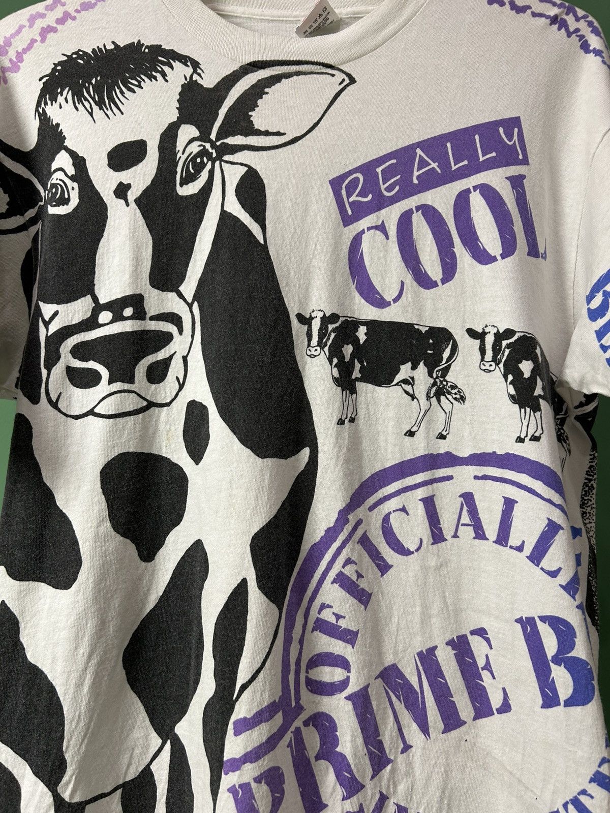 Fruit Of The Loom Cow All Over Print Prime Beef 1992 Vintage Size US L / EU 52-54 / 3 - 3 Thumbnail