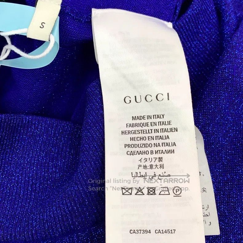 Gucci Gucci Size S Dark blue side stripe fine glitter cotton leg Size US 29 - 7 Thumbnail