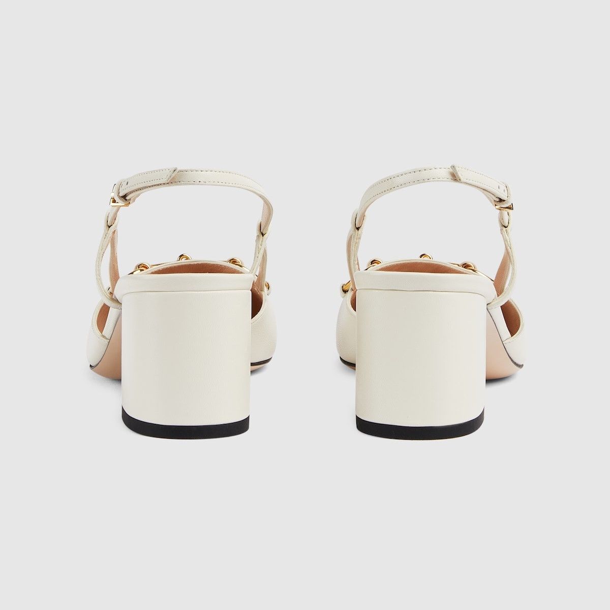 Gucci o1s1wg110225 Women's Horsebit Slingback Pumps in White Size US 5 / IT 35 - 4 Thumbnail