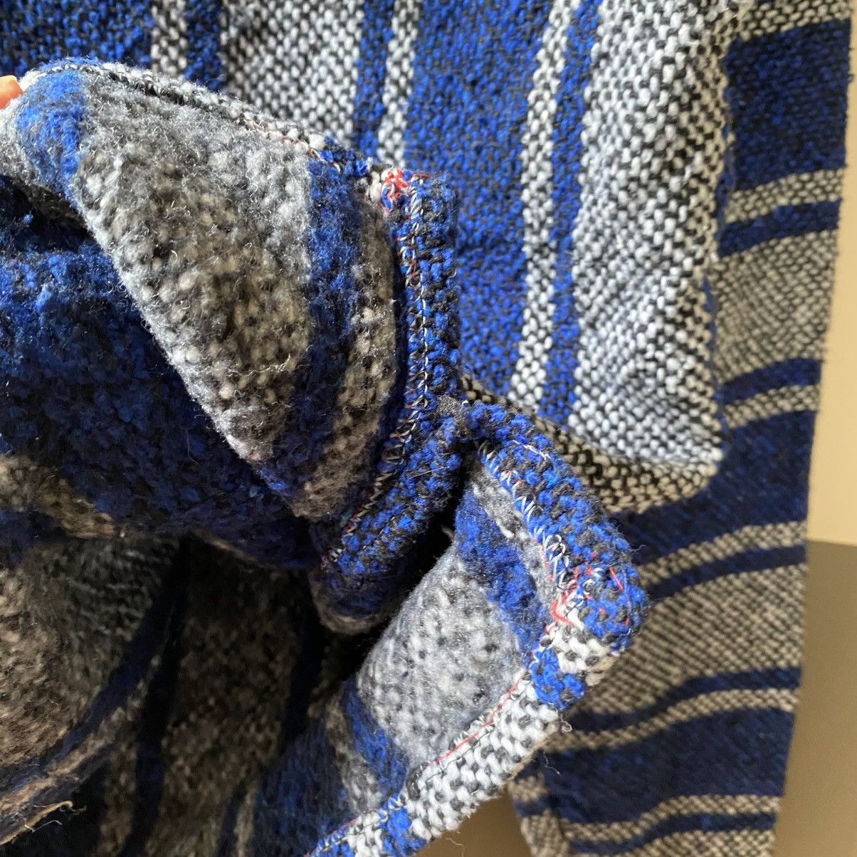 Vintage Blue & Gray Striped Baja Hoodie Pullover Size US M / EU 48-50 / 2 - 10 Thumbnail