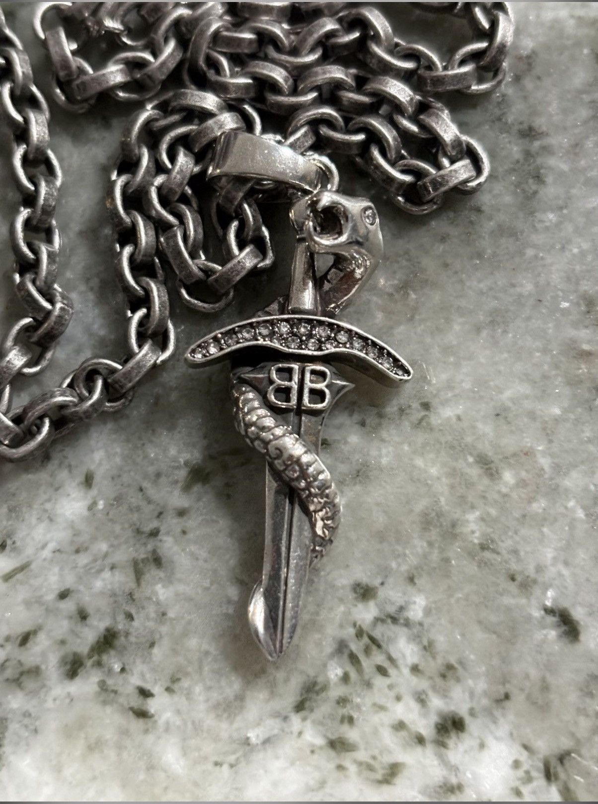 Balenciaga Balenciaga goth sword snake necklace | Grailed