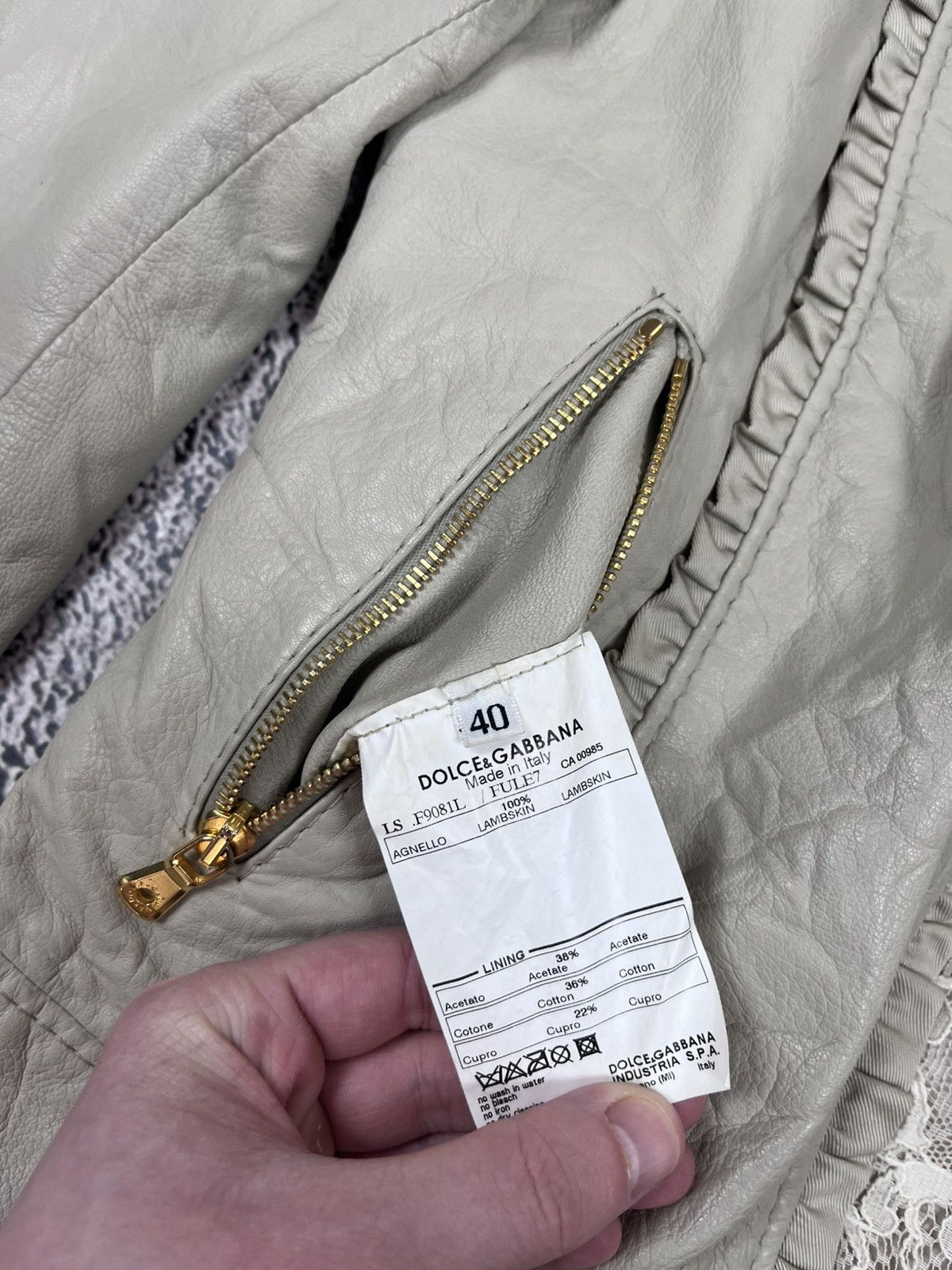 Dolce & Gabbana Dolce & Gabbana Leather Jacket Lambskin Lace Lining Cropped Size S / US 4 / IT 40 - 14 Thumbnail
