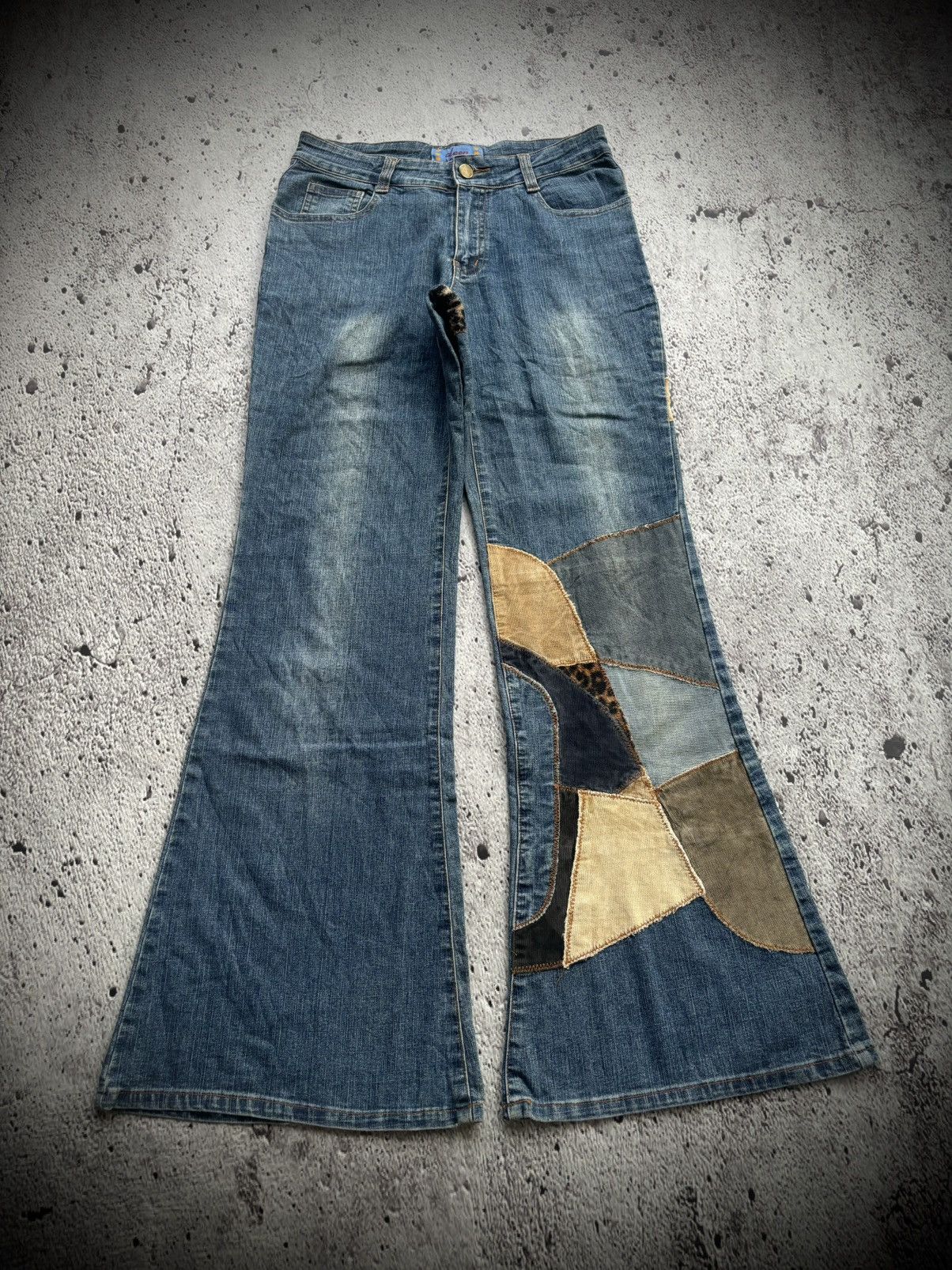 Tornado Mart Y2k Flare Jeans deep to deep Wide leg style jeans Size US 28 / EU 44 - 1 Thumbnail