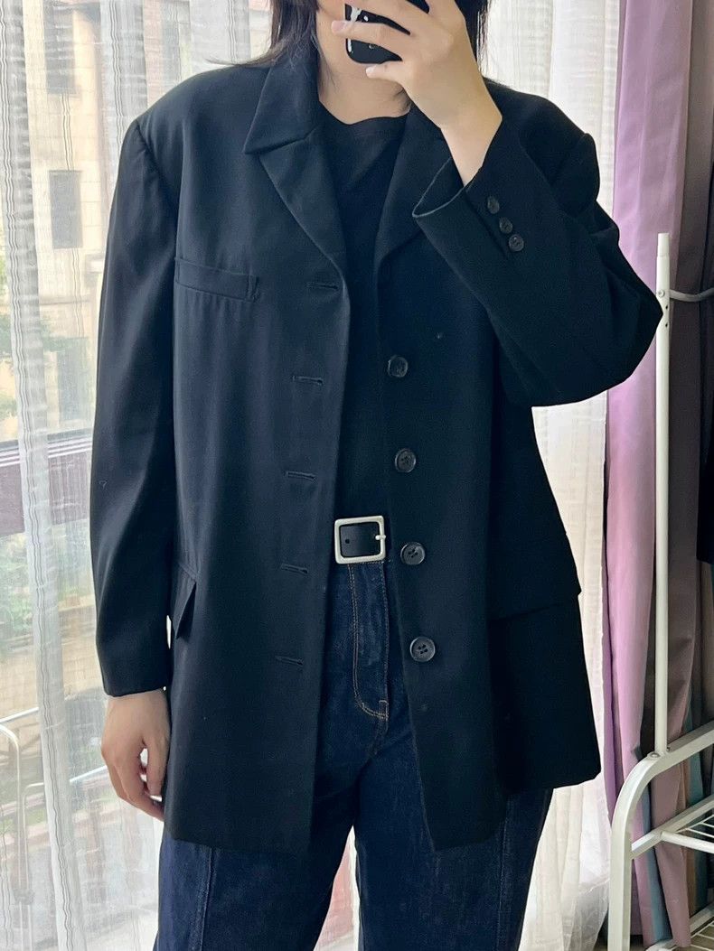 Yohji Yamamoto Yohji Yamamoto size m Black Breasted blazer 2504-Nextarrow Size 38S - 1 Thumbnail