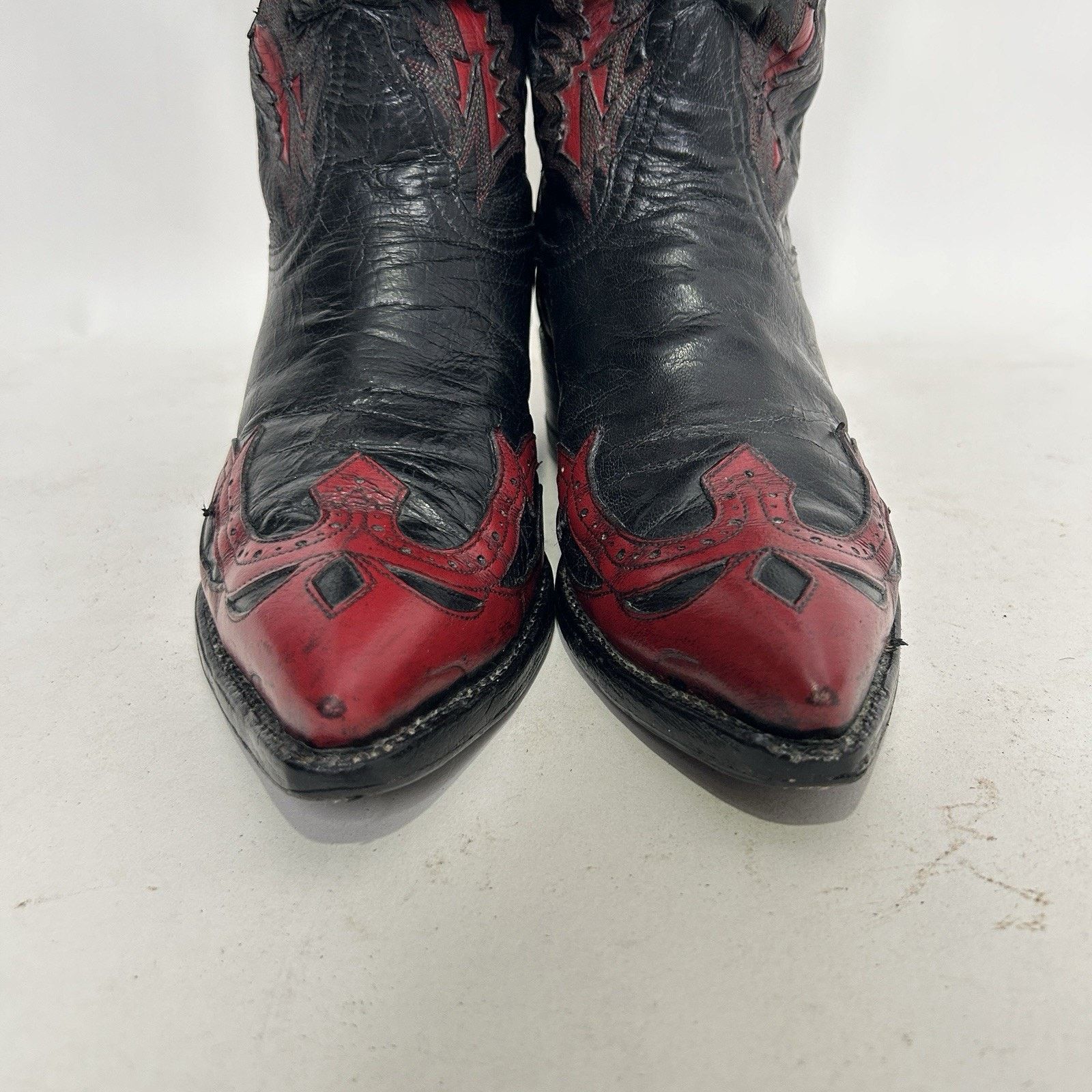 Tony Lama Tony Lama Classic 3866 Firewalker Cowboy Boots “Black Red” Size US 8 / EU 41 - 7 Thumbnail