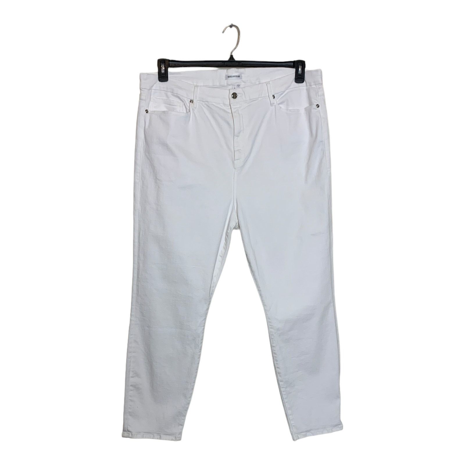 Good American Good American white Good Legs Crop stretch jeans size 24 Size 42" / US 20 - 7 Thumbnail