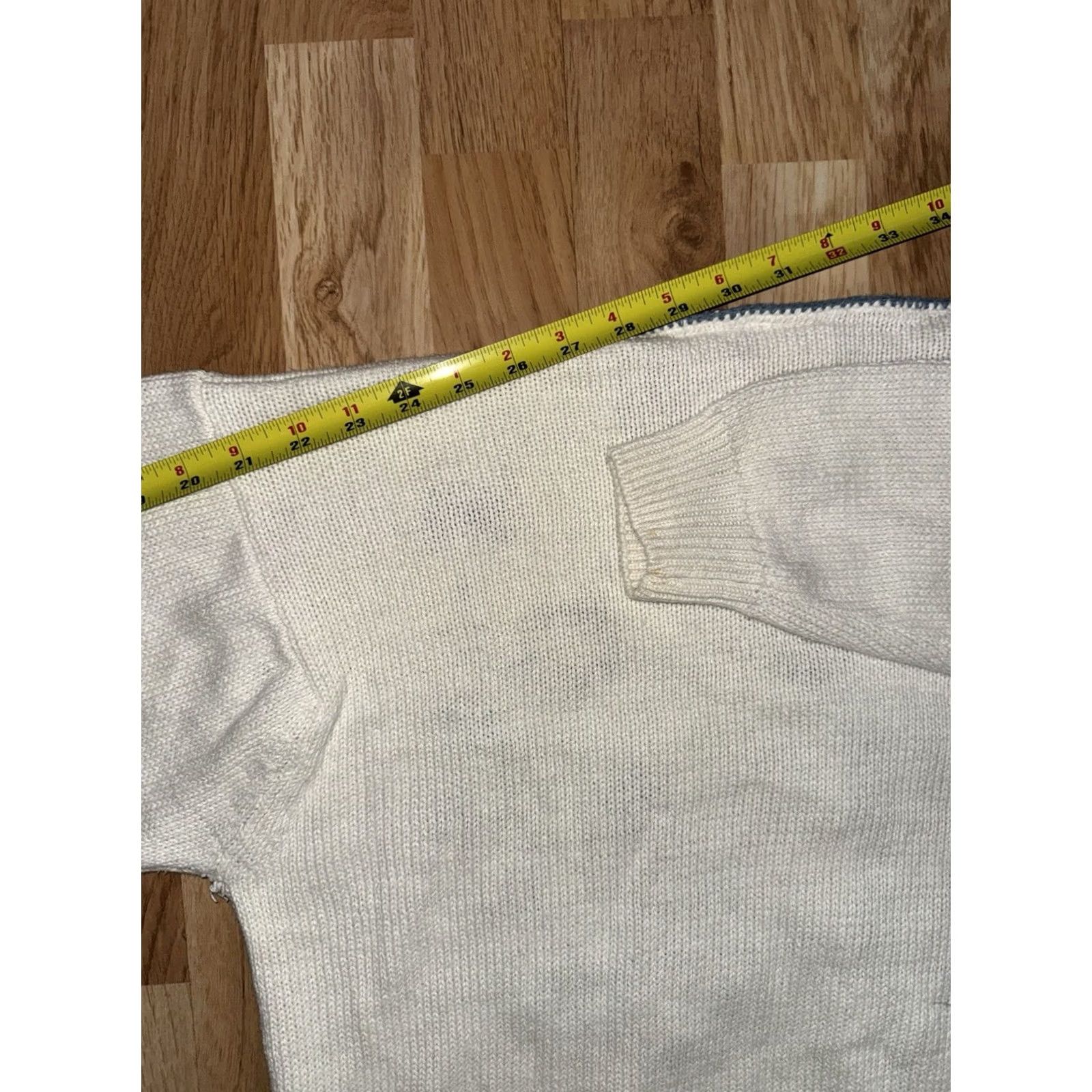 Vintage VINTAGE Huntington Ridge Women’s Cardigan Medium White Embroidered Floral 80s Size M / US 6-8 / IT 42-44 - 5 Thumbnail