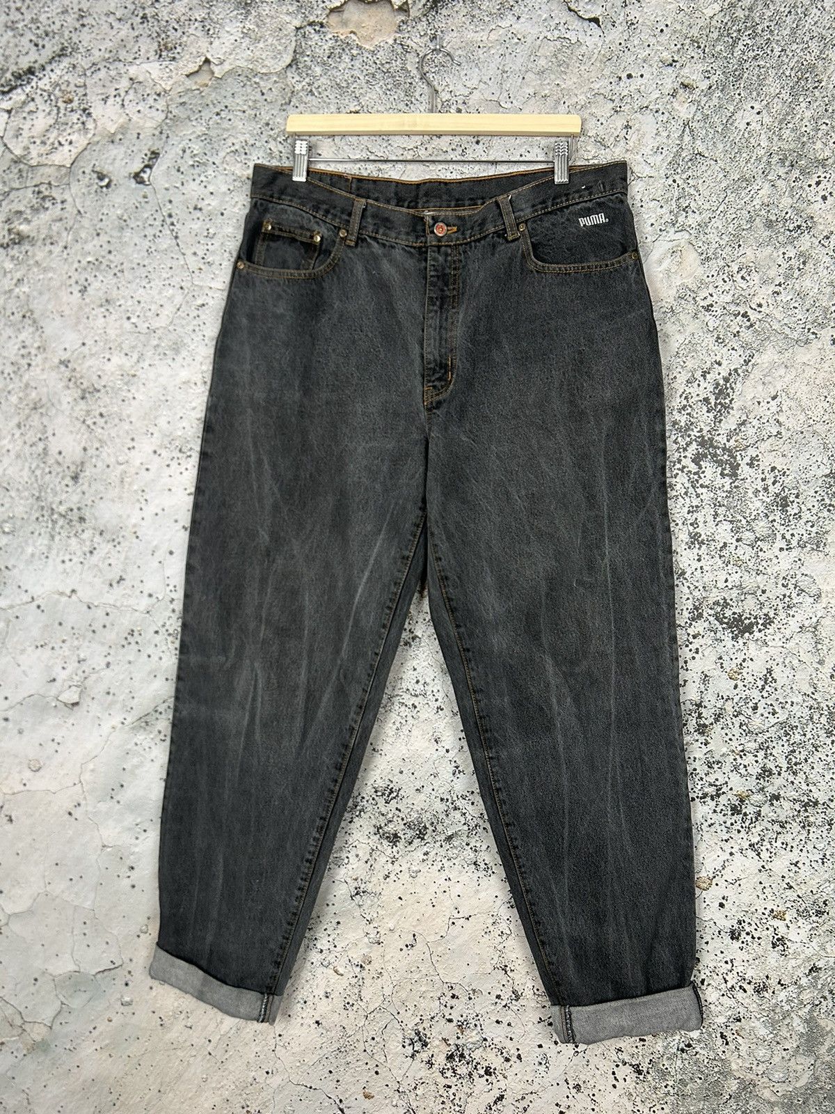 Puma Puma Vintage Baggy Denim Pants 90s Rap Streetwear Rare Size US 38 / EU 54 - 1 Thumbnail