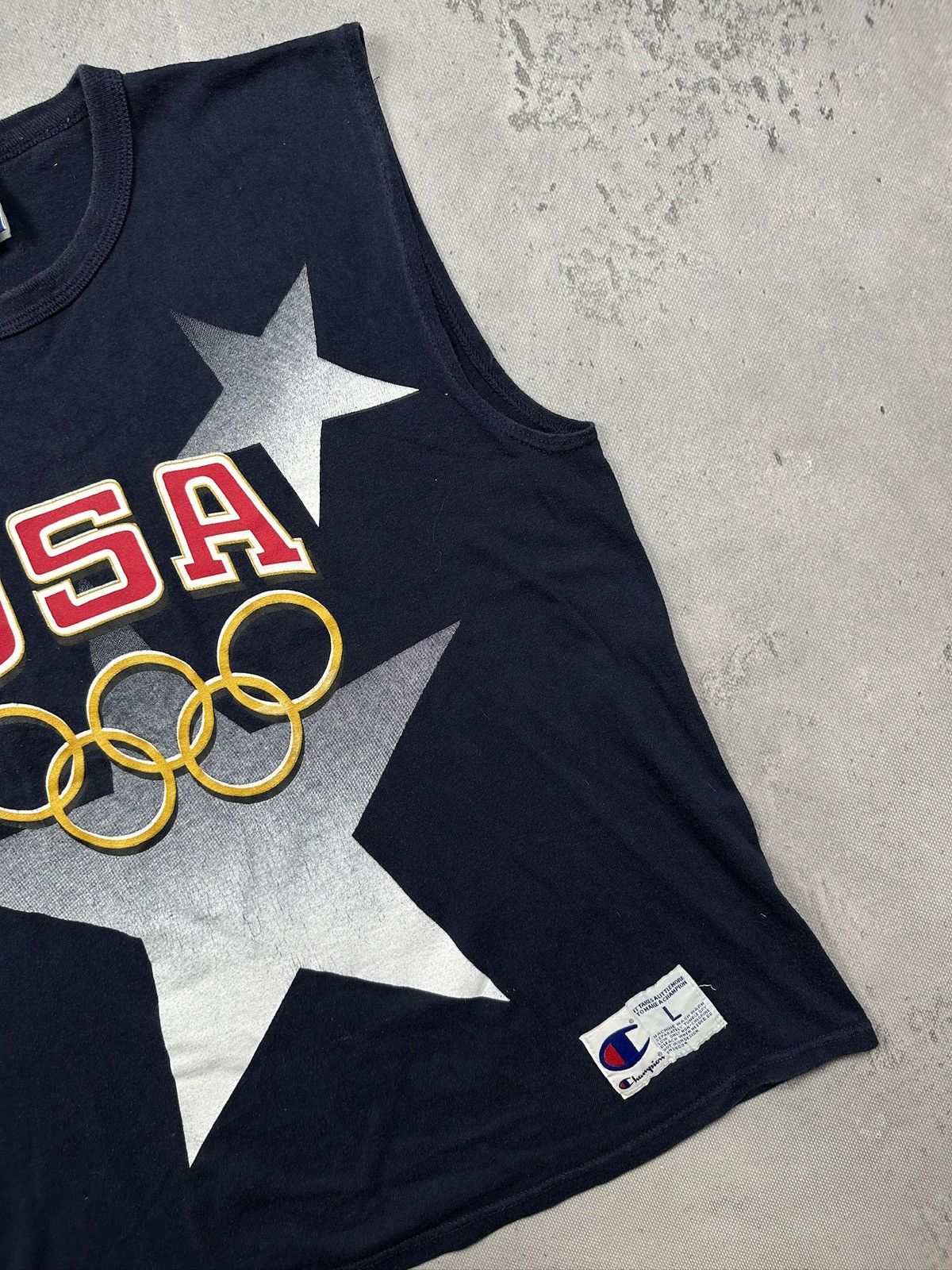 Champion Vintage Champion USA Olympic Team Sleeveless Tank Top 90s Size US L / EU 52-54 / 3 - 4 Thumbnail