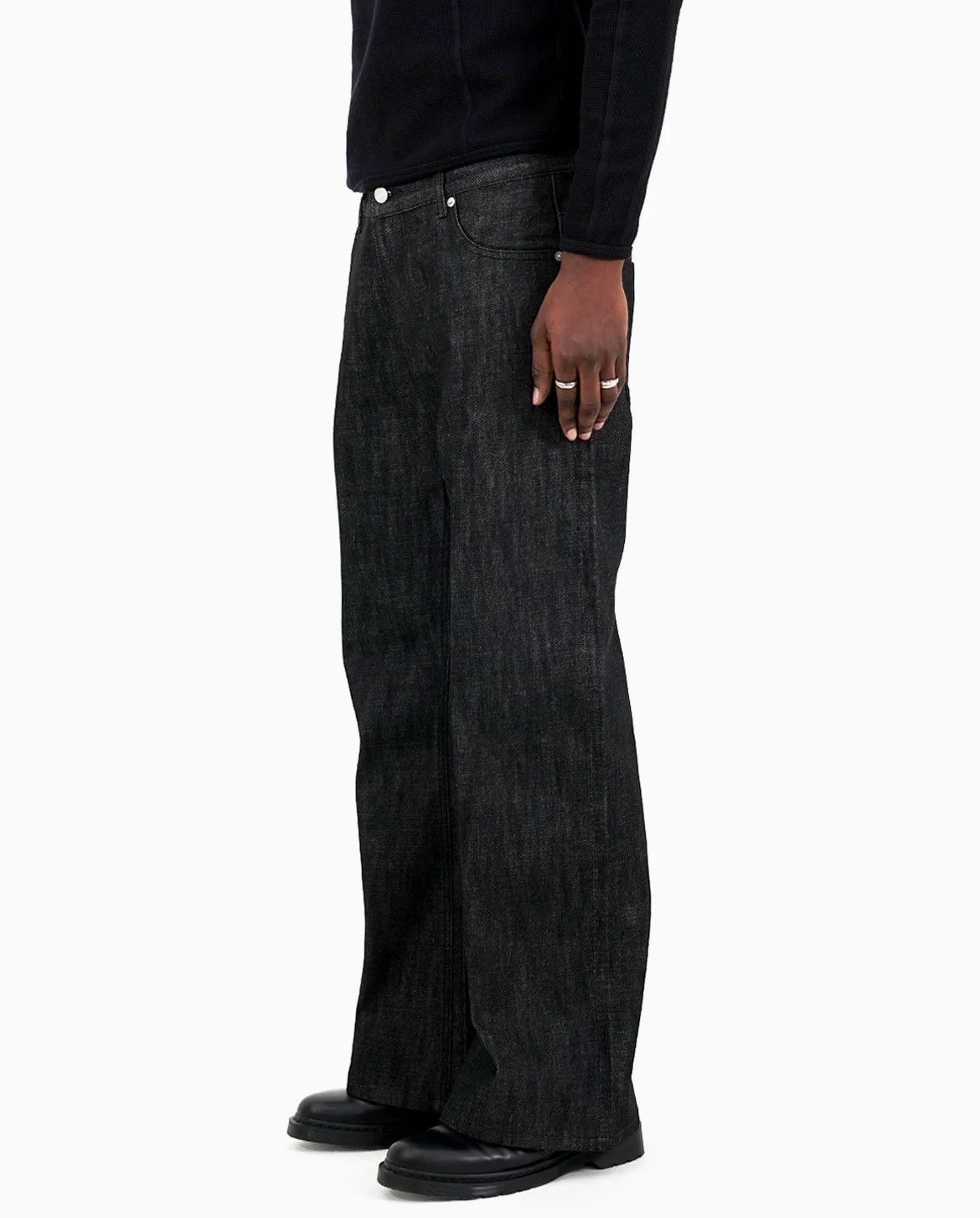 Other Menes Raw Salvaged Bootcut Denim Jeans - Black (SOLD OUT) Size US 36 / EU 52 - 2 Thumbnail