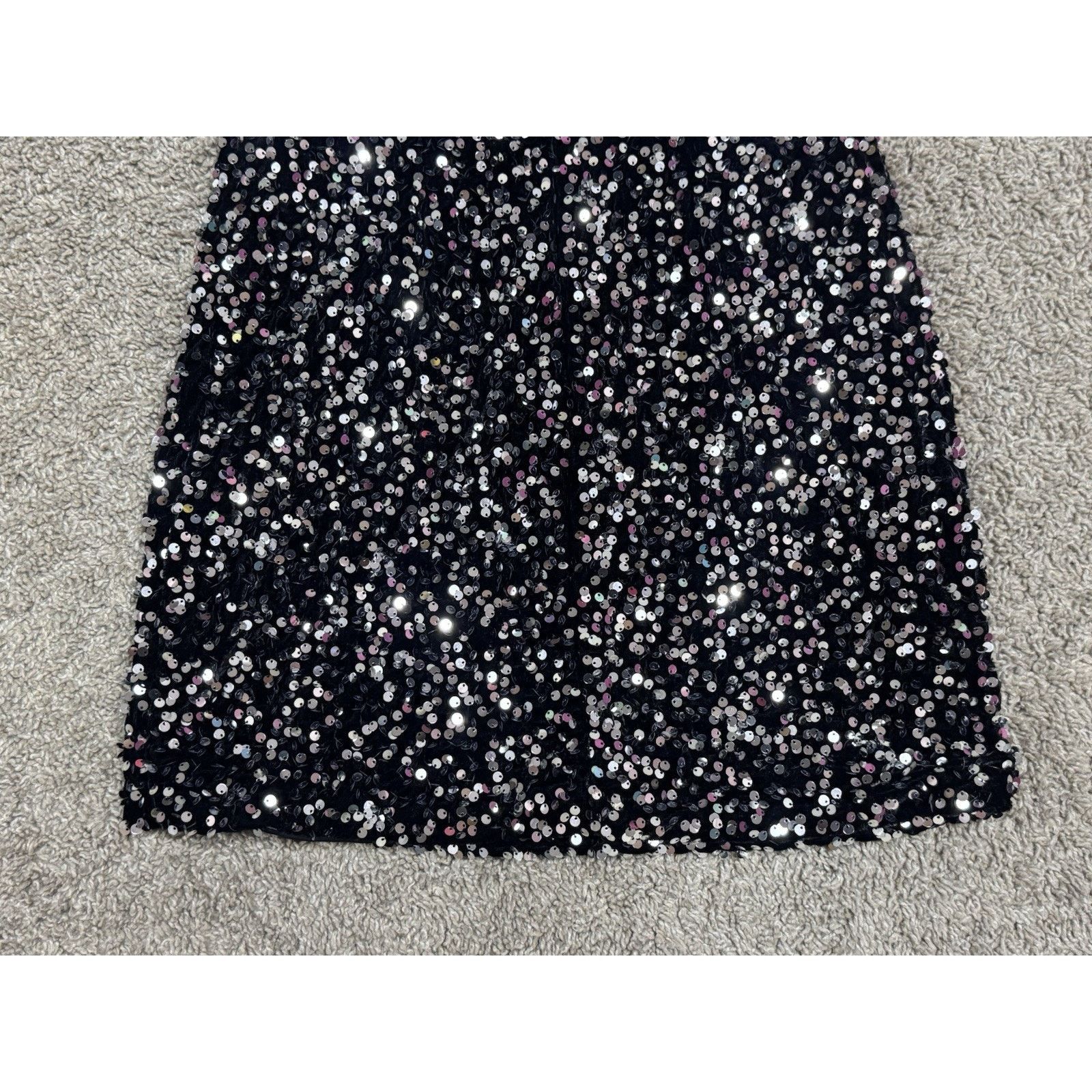 Other LOYELOY One Shoulder Sequin Mini Dress Black Glam Party S Size S / US 4 / IT 40 - 6 Thumbnail