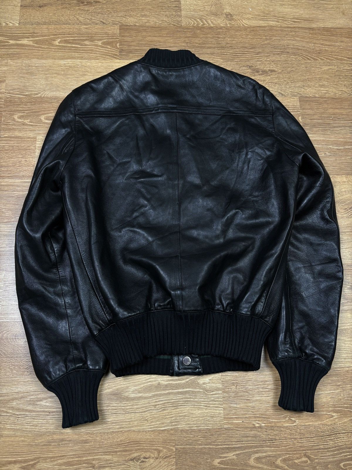 Gucci 2000s Gucci Web Stripe Leather Bomber Jacket Size US S / EU 44-46 / 1 - 6 Thumbnail