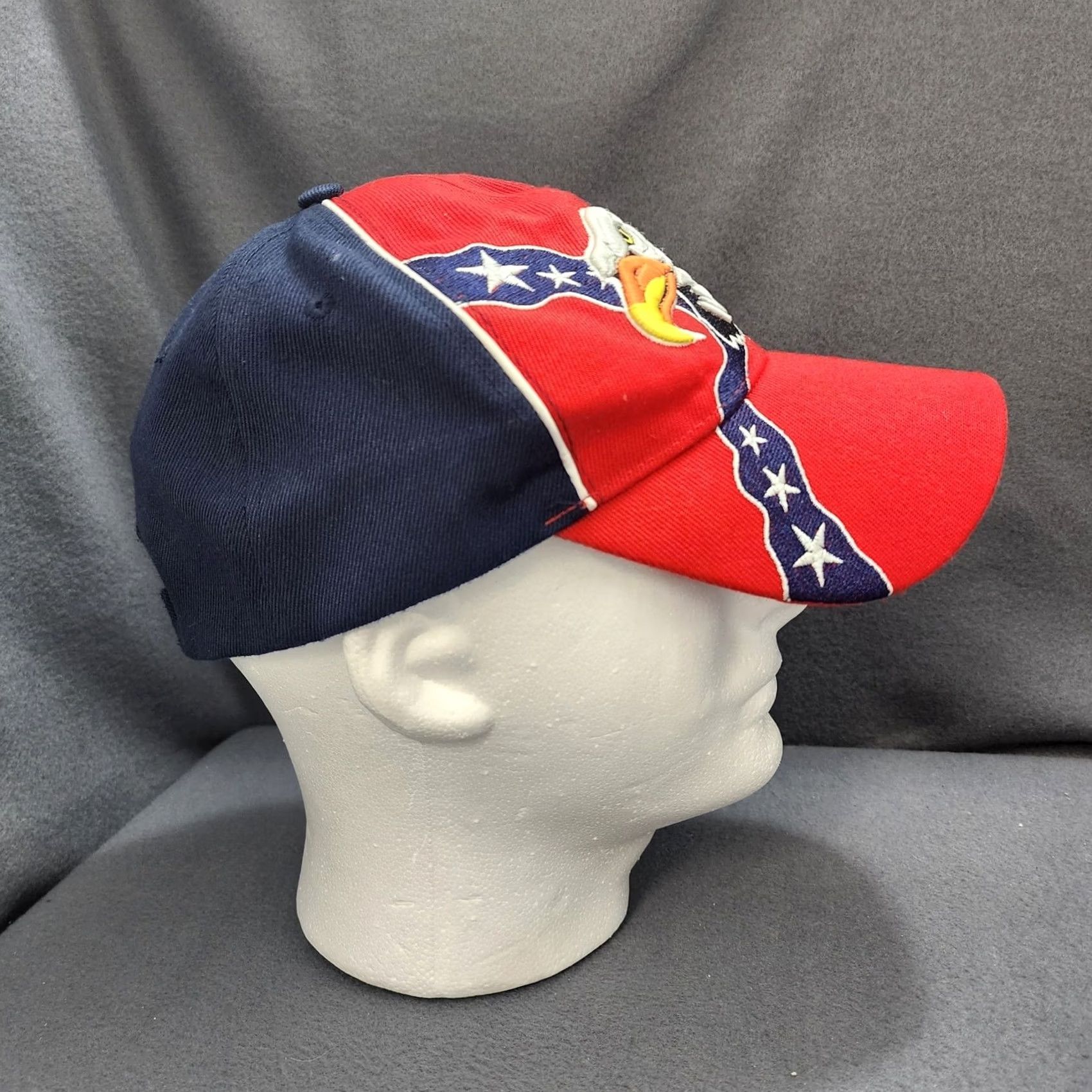 Vintage VINTAGE Eagle Patriotic Hat Red Blue Rebel USA Graphic Cap Americana Adjustable Men One Size Blue Baseball Cap Mens Size ONE SIZE - 5 Thumbnail