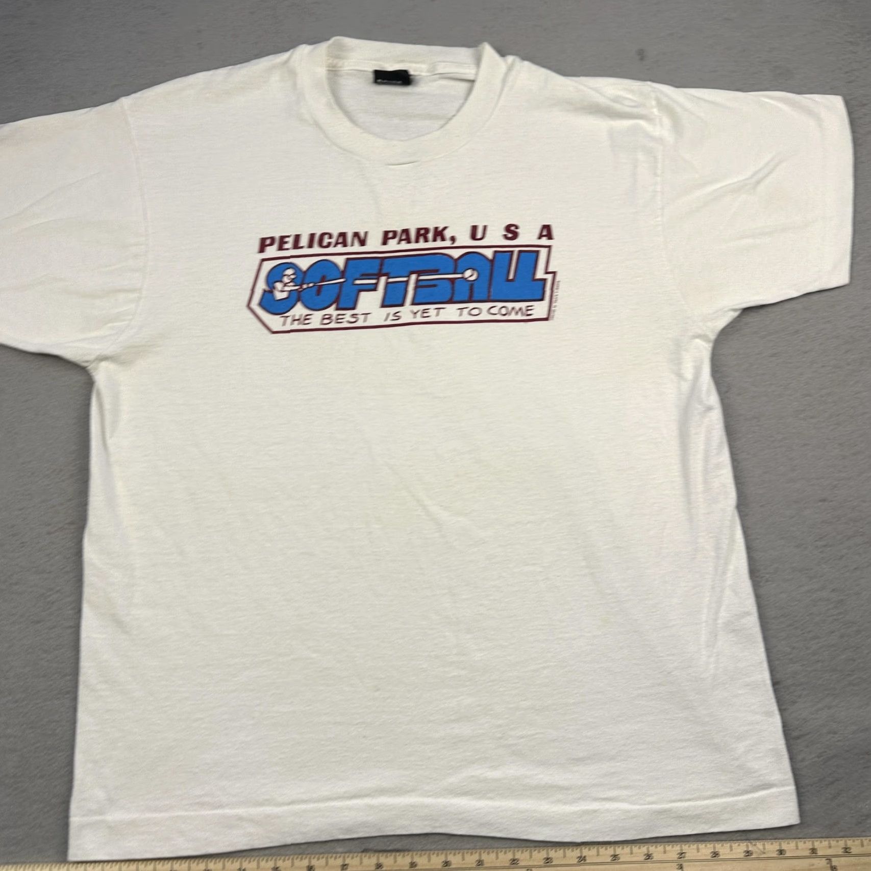 Vintage VINTAGE Screen Stars Best Pelican Park Softball Shirt Mens XL White Crew Neck Short Sleeve Graphic Print USA 90s Size US XL / EU 56 / 4 - 4 Thumbnail