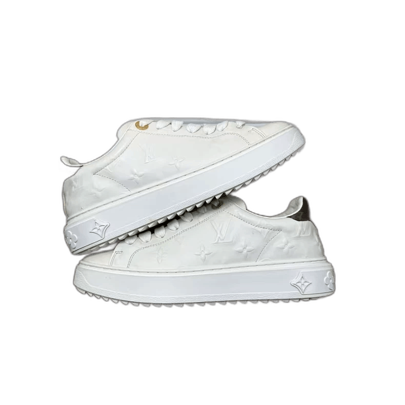 Louis Vuitton White Louis Vuitton Embossed Sneakers Size 36 Size US 6 / IT 36 - 1 Thumbnail