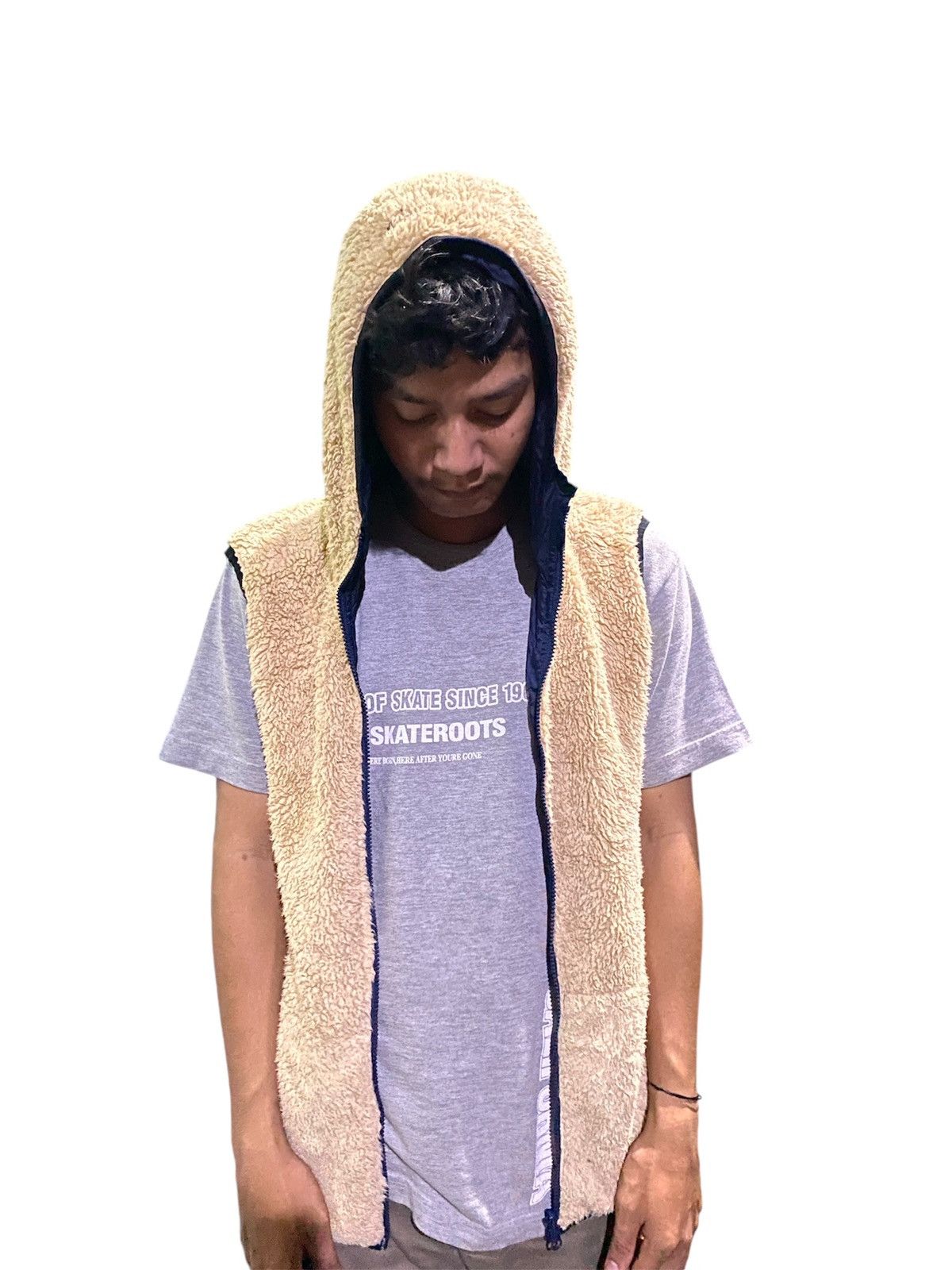 If Six Was Nine × Japanese Brand × Le Grande Bleu (L.G.B.) vest hoodie reversibel sherpa Size US M / EU 48-50 / 2 - 5 Thumbnail