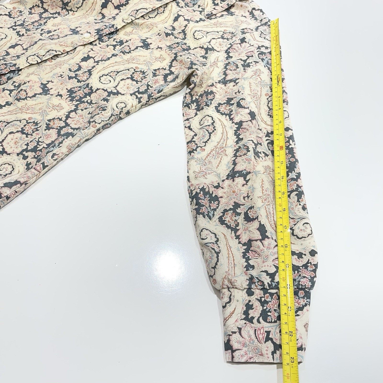 Chaps VTG Golden Threads M Shirt Button Long Sleeve Paisley Shirt Size M / US 6-8 / IT 42-44 - 6 Thumbnail
