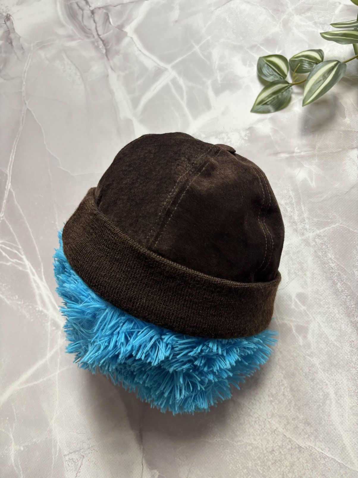 Other Mens Leather Docker Hat Brimless Sailor Rolled Cuff L/XL Size ONE SIZE - 6 Thumbnail