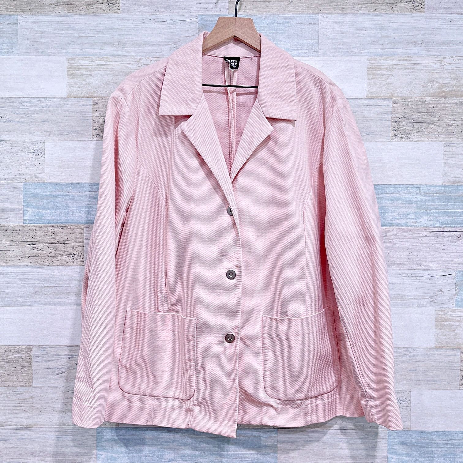 Eileen Fisher Eileen Fisher Unstructured Blazer Pink Womens Plus 1X Size XL / US 12-14 / IT 48-50 - 1 Thumbnail