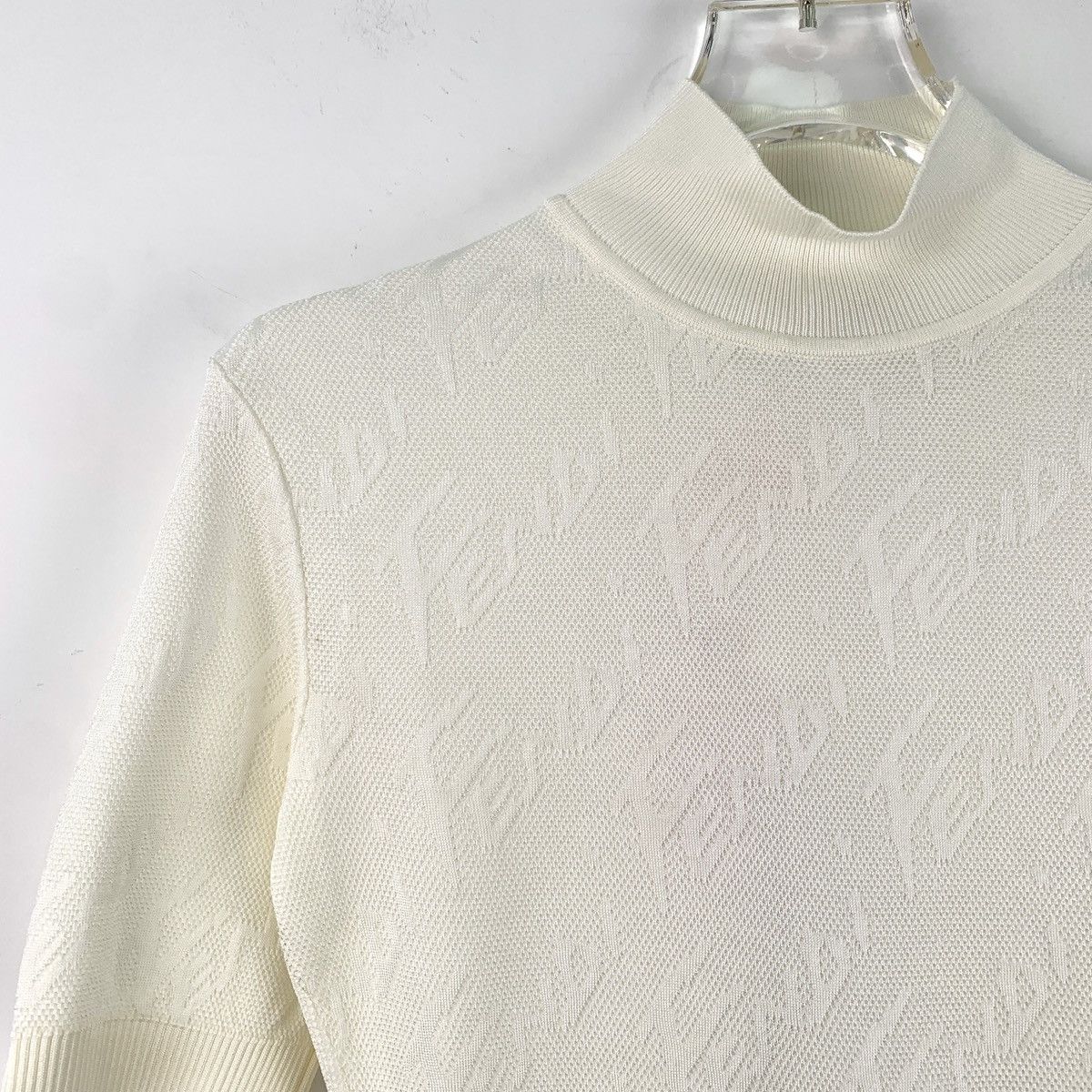 Fendi Fendi All-over Logo Print Short Sleeve Knit Top K26WX Size S / US 4 / IT 40 - 3 Thumbnail