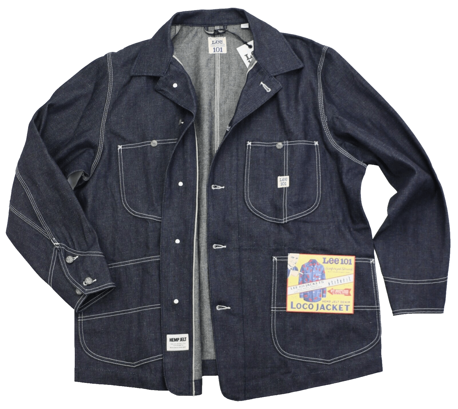 image of Lee 101 '70S Workwear Loco Jacket 91-J Japanese Selvedge in Blue, Men's (Size XL)