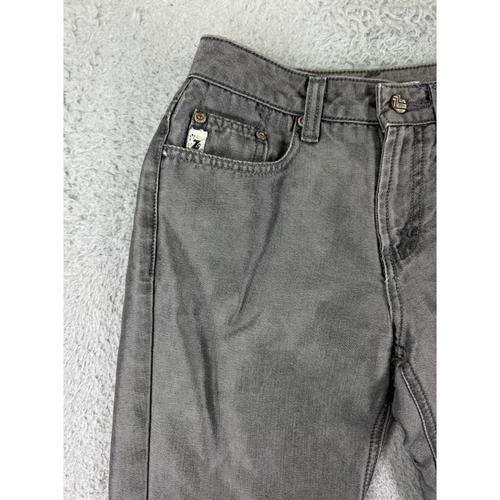 Denime Z. Cavaricci Jeans Womens 24 Gray Denim Bootcut Mid Rise 5-Pocket Cotton Stretch Size 42" / US 20 - 7 Thumbnail