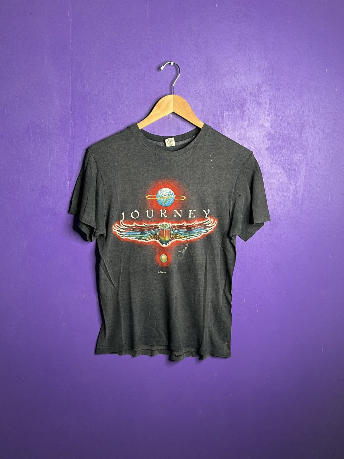 Band Tees × Vintage Vintage 1980 Journey world tour faded t-shirt Size US M / EU 48-50 / 2 - 1 Thumbnail