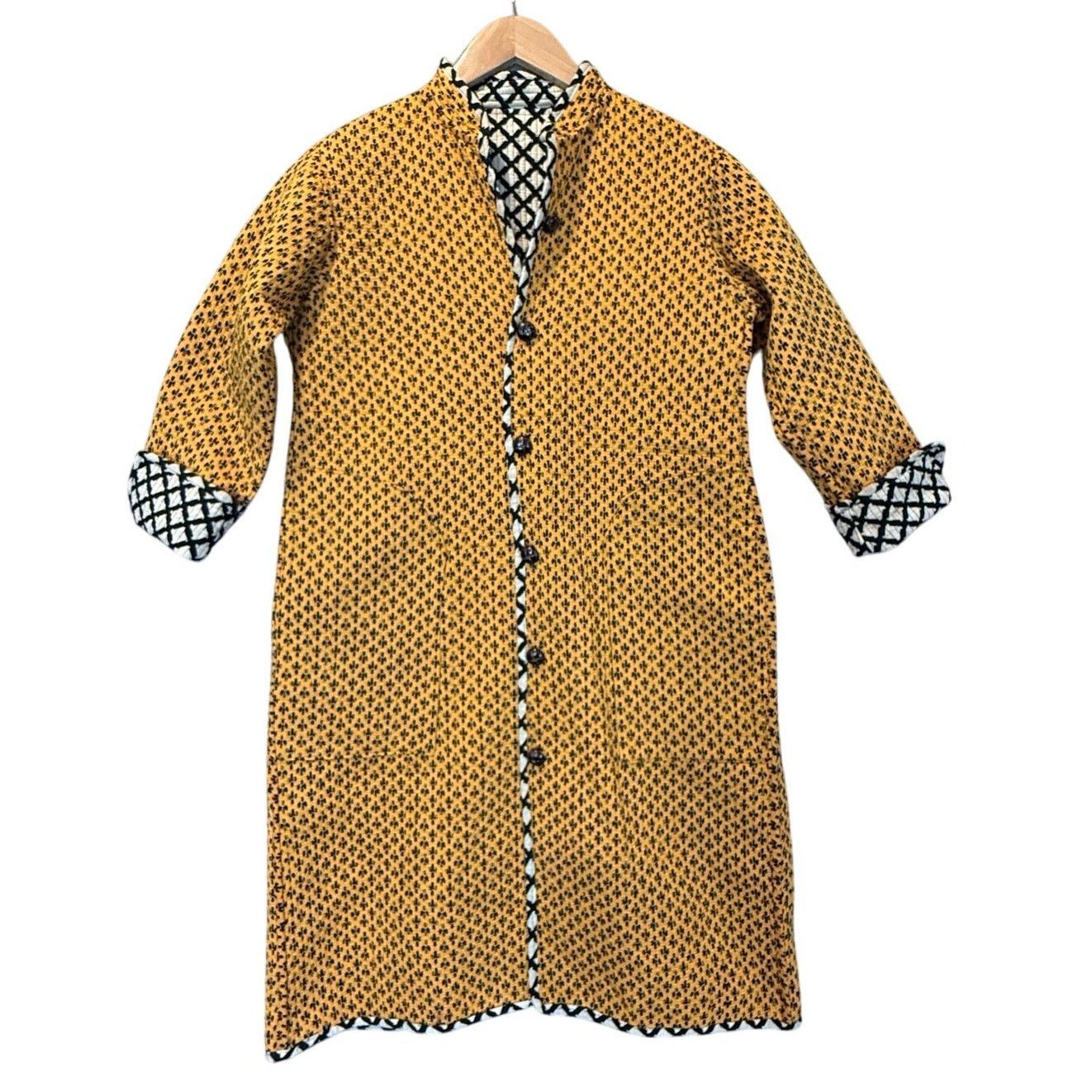 Other African Reversible Quilted Long Duster Overcoat Trench Coat Size M / US 6-8 / IT 42-44 - 6 Thumbnail