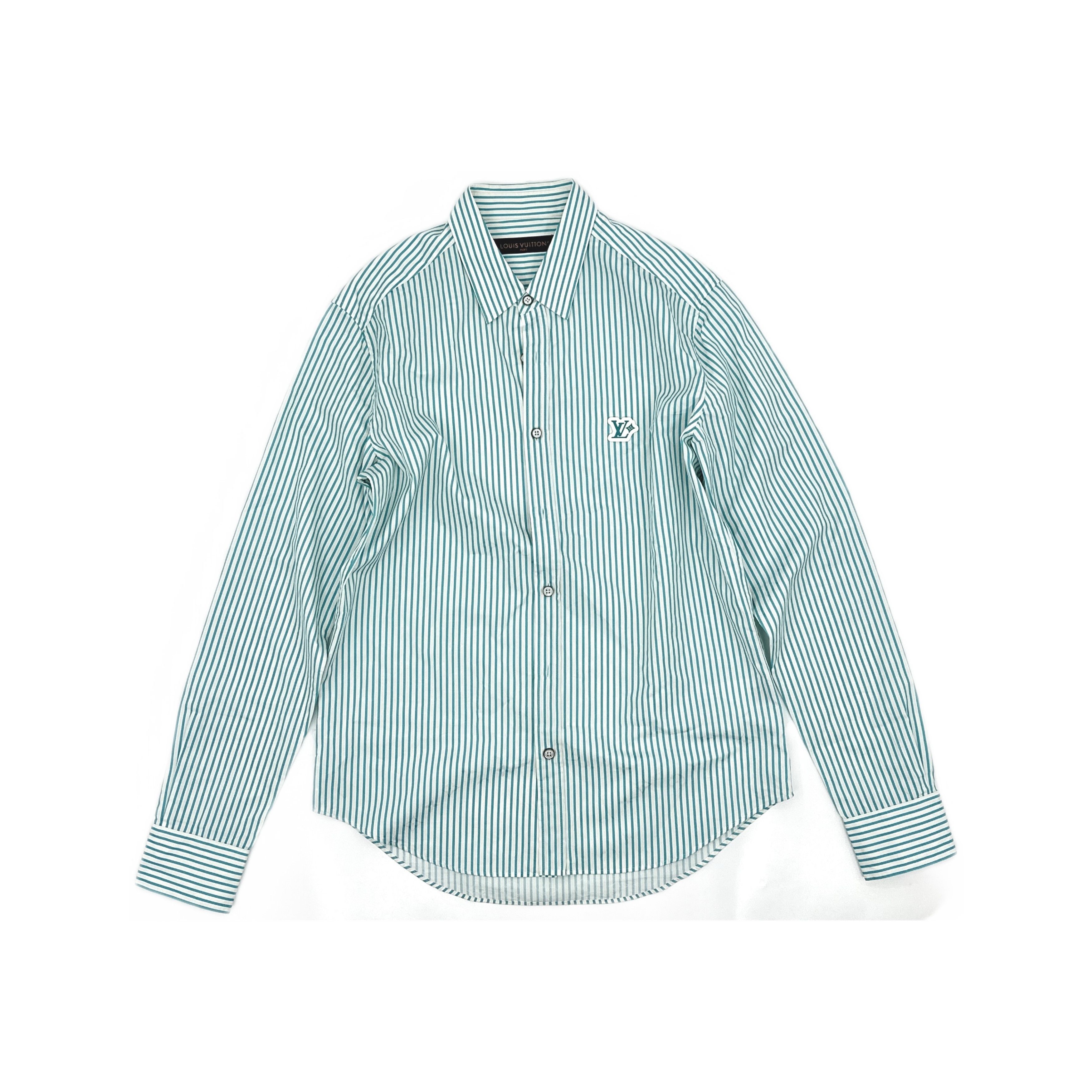 Louis Vuitton Louis Vuitton Striped Logo Patch Shirt M Size US M / EU 48-50 / 2 - 1 Thumbnail