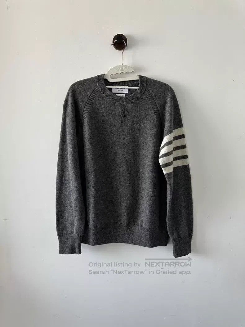Thom Browne Thom Browne Medium Gray Cashmere Sweater Size US S / EU 44-46 / 1 - 1 Thumbnail