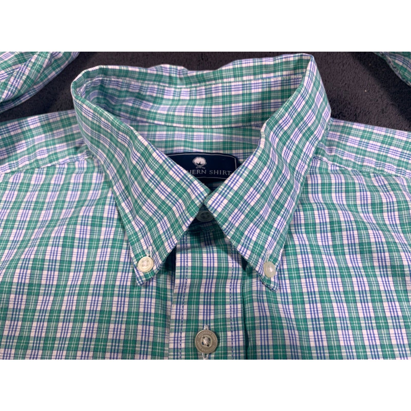 Vintage COTTON CLUB Plaid Button-Up Shirt Mens Large Green Size US L / EU 52-54 / 3 - 3 Thumbnail