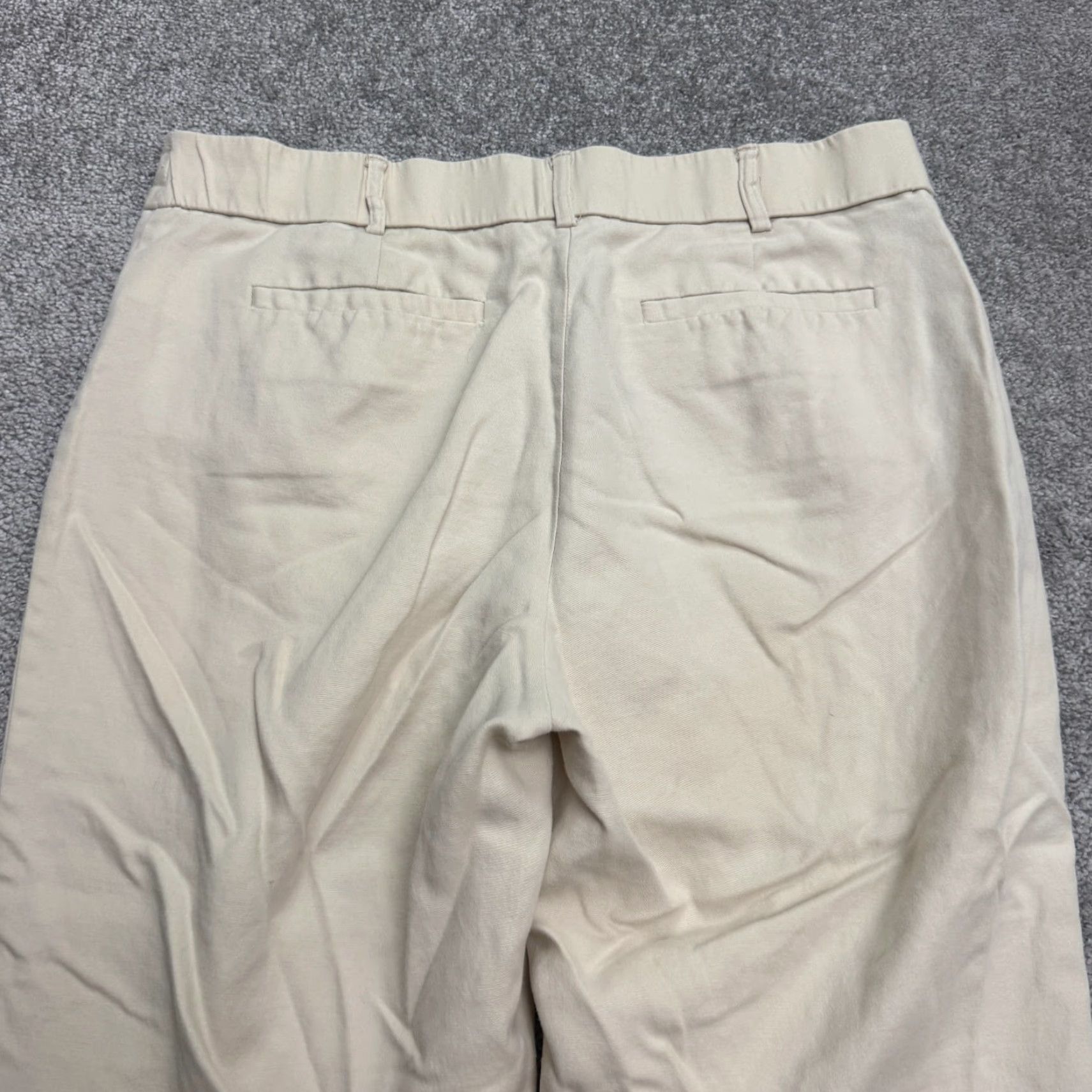 Vintage Counterparts Beige Capri Pants Womens 12 Straight Leg High Rise Cotton Size 34" / US 12 / IT 48 - 3 Thumbnail
