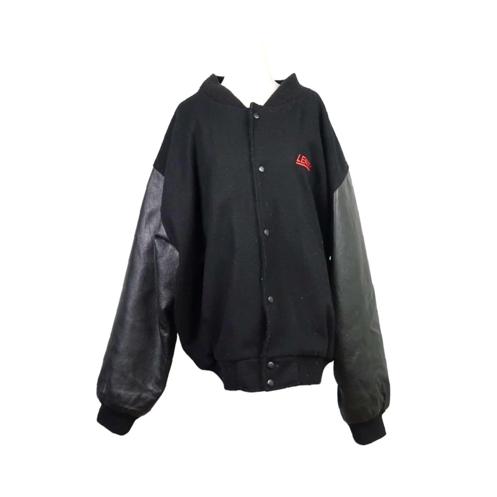 Dunbrooke VINTAGE Dunbrooke Lennox Bomber Jacket Wool and Leather Black XL Men’s 90s Snap Closure Size US XL / EU 56 / 4 - 2 Thumbnail