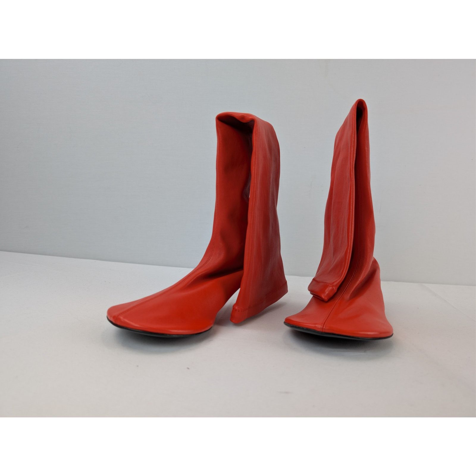 Jil Sander o1rshd1 Women's Nappa Stretch Leather High Boots in Poppy Size US 9 / IT 39 - 7 Thumbnail