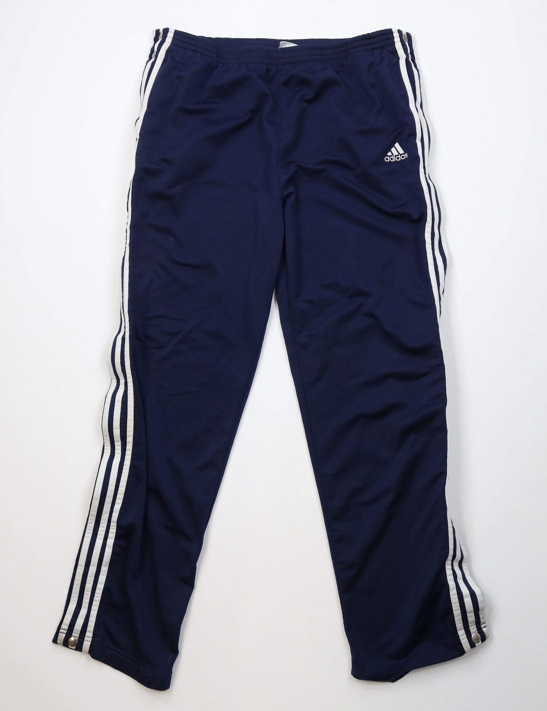 Adidas Vintage 90s Adidas Striped Wide Leg Tearaway Pants Blue Size US 32 / EU 48 - 1 Thumbnail