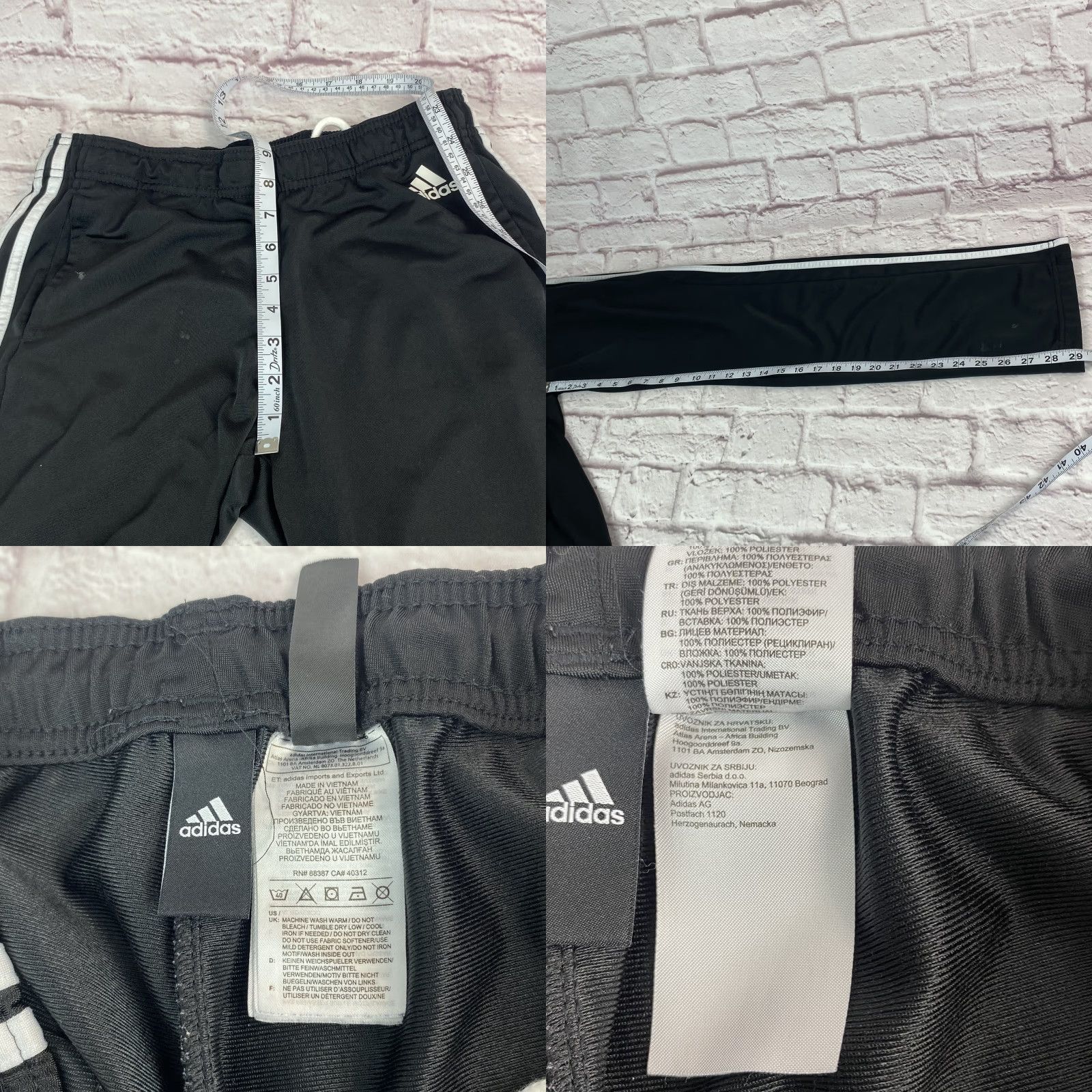 Adidas Adidas Pants Womens Small Black Three Stripes Track Athletic Size 28" / US 6 / IT 42 - 9 Thumbnail