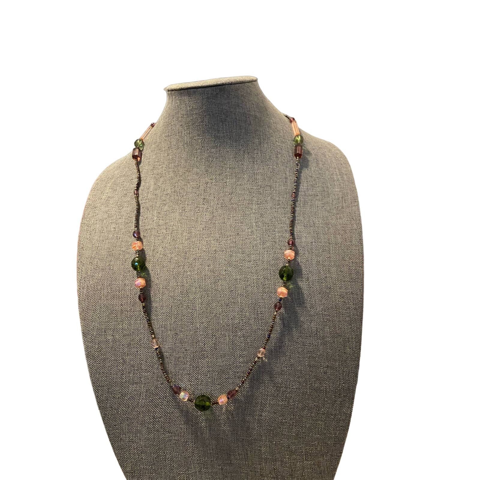 Handmade Long colorful beaded necklace Size ONE SIZE - 1 Thumbnail