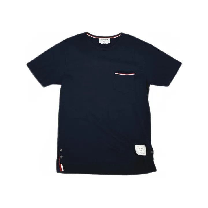 Thom Browne Thom Browne Navy Blue Tricolour Accent T-Shirt -2507 Size US M / EU 48-50 / 2 - 8 Thumbnail