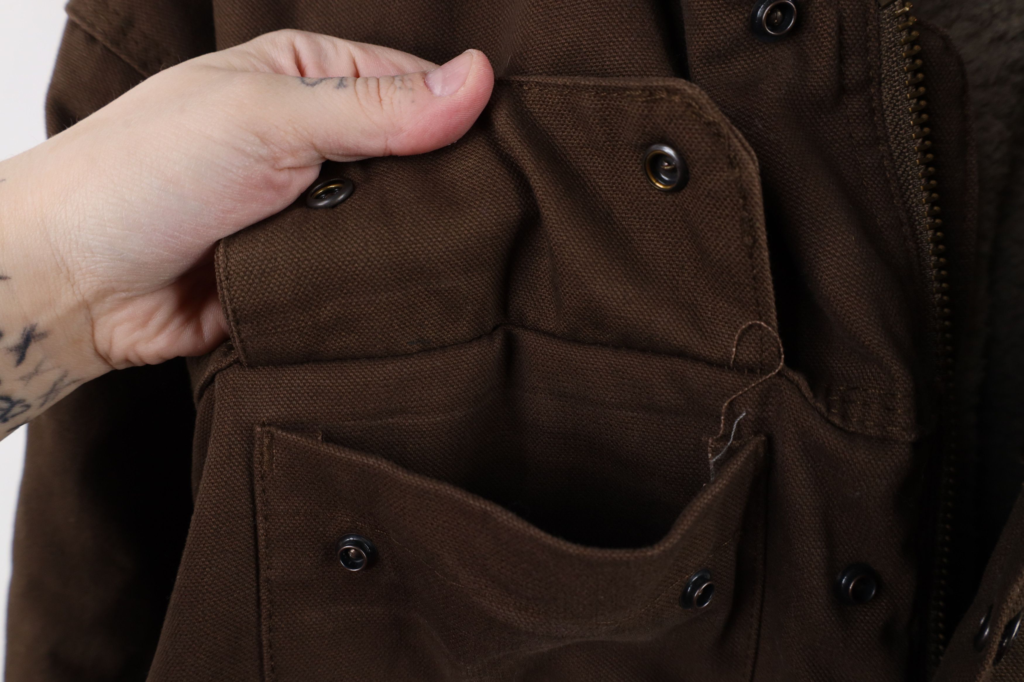Vintage Vintage Y2K Streetwear Fleece Lined Canvas Hooded Jacket Size US XXL / EU 58 / 5 - 7 Thumbnail
