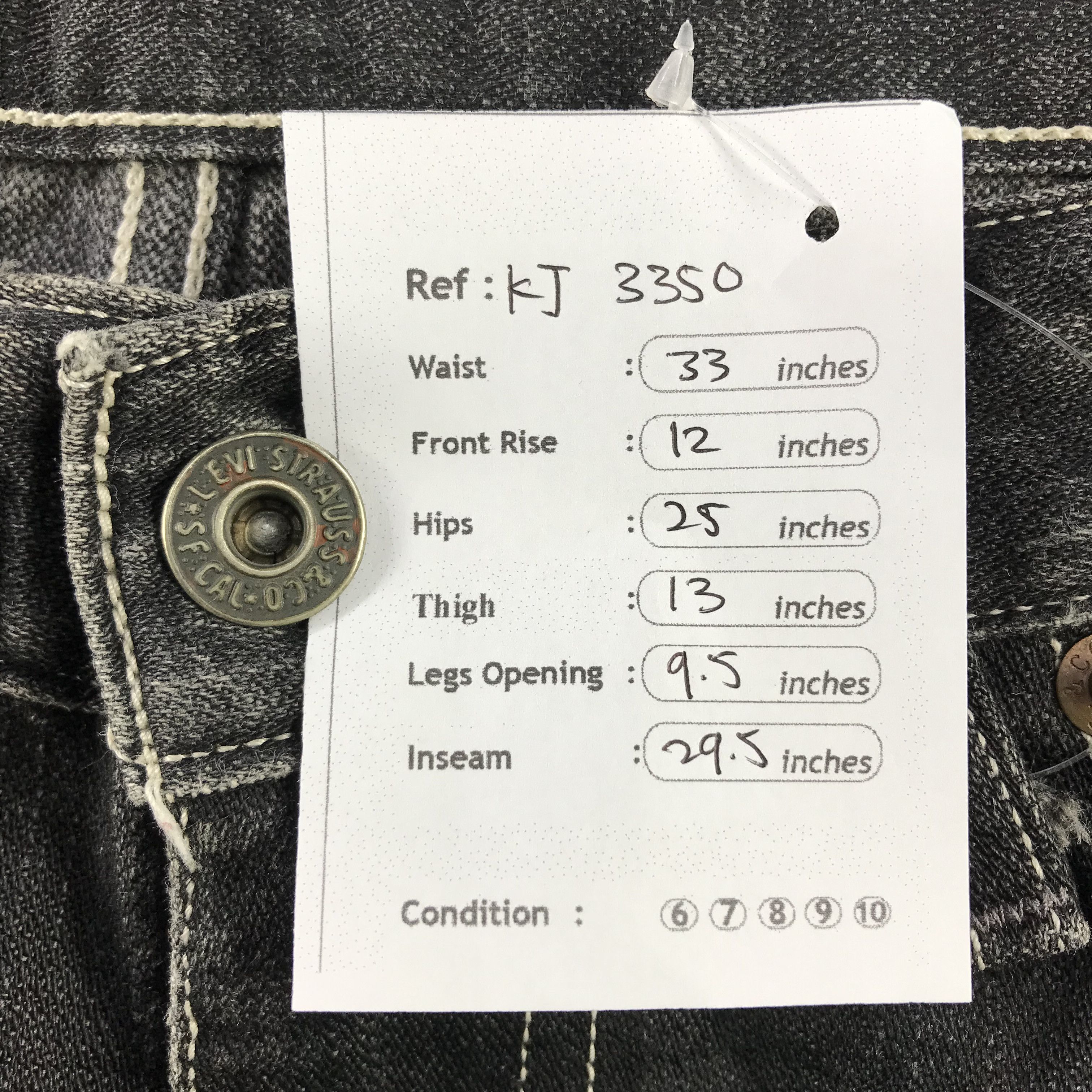 Levi's Distress Vintage Levis 504 Jeans Faded Black Denim KJ3350 Size US 32 / EU 48 - 13 Thumbnail